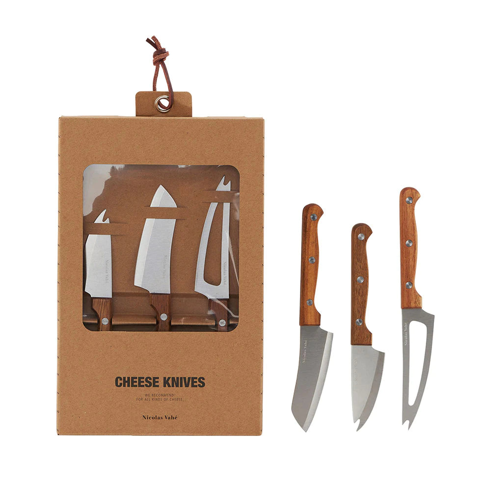 Nicolas Vahe - Cheese Knife 3 -Pak, Acacia/Stainless Steel