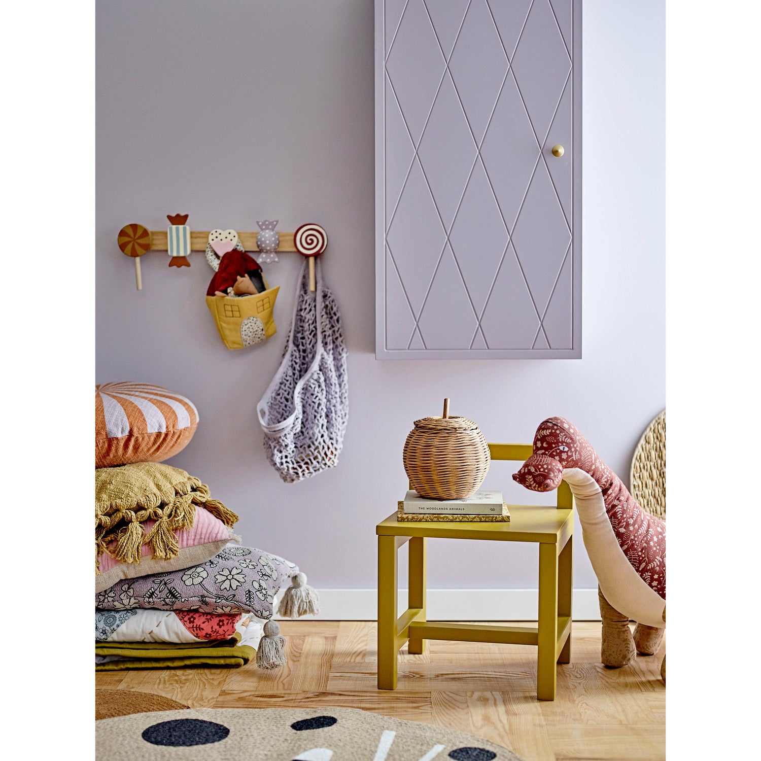 Naffie Tæppe, Brun, Jute - L104xH100 cm - BLOOMINGVILLE MINI - DesignGaragen.dk