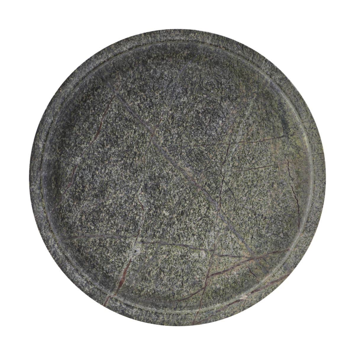 Tray, poli, green marble Ø30