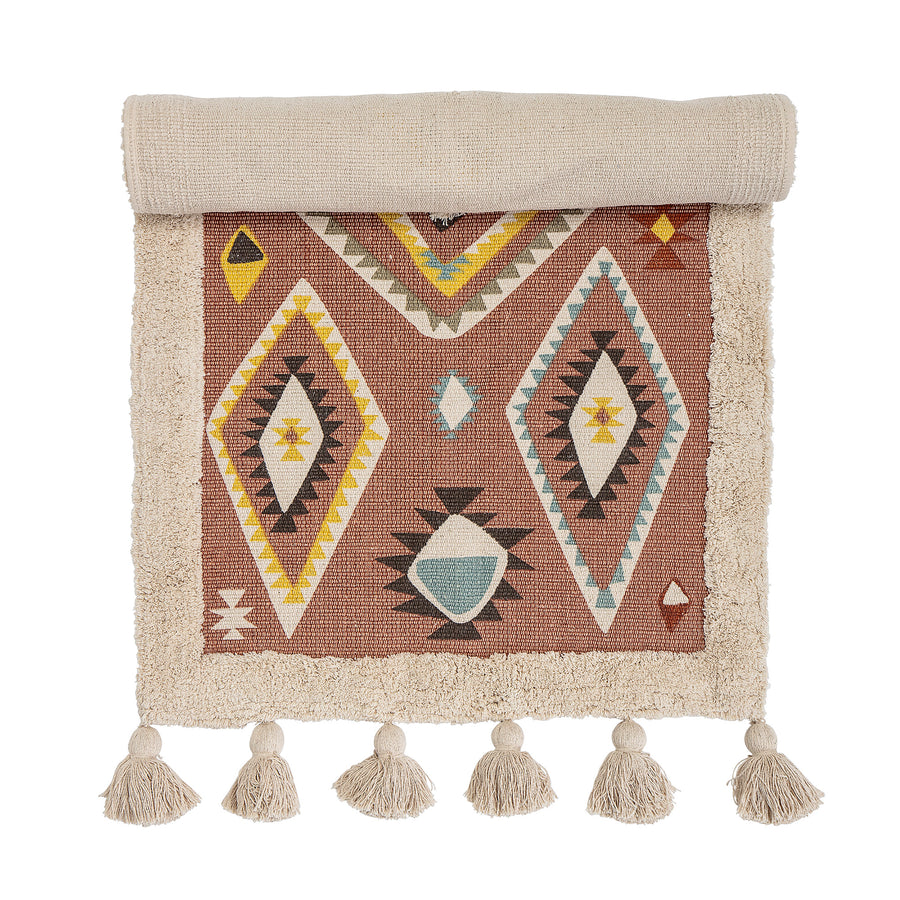 BLOOMINGVILLE MINI Lutz Tæppe, Brun, Bomuld - L120xW65 cm - DesignGaragen.dk.
