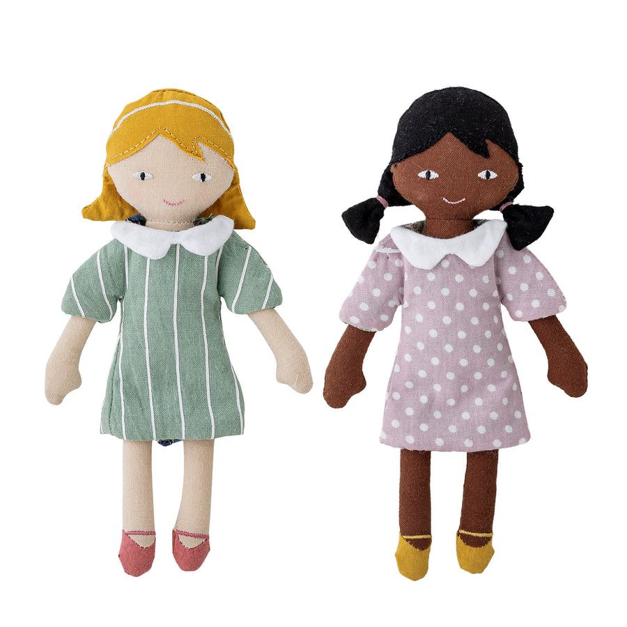 BLOOMINGVILLE MINI Hella & Stella Doll, Lilla, Bomuld - L6xH16 cm, Set of 2 - DesignGaragen.dk.