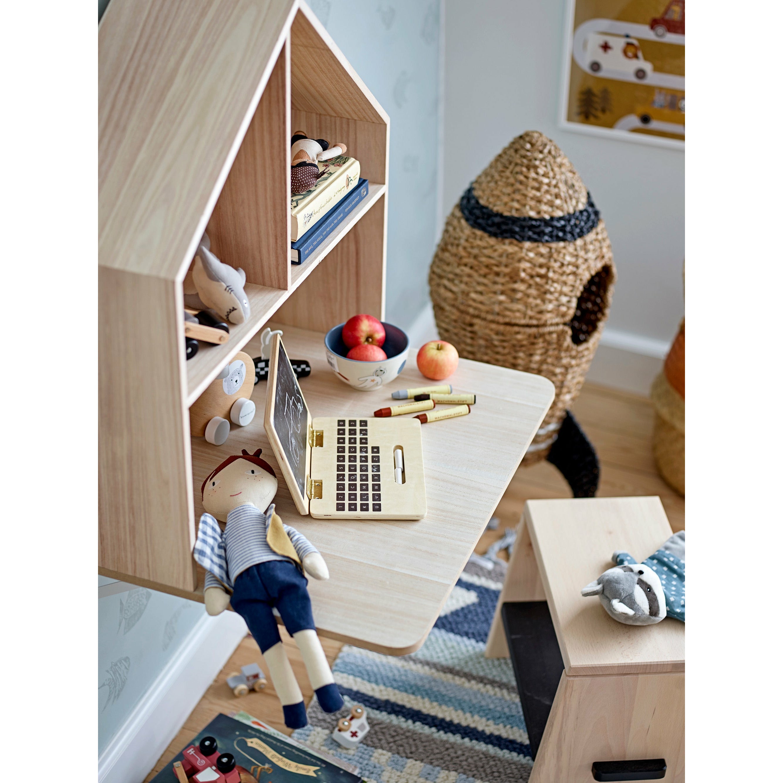 Jela Taburet, Natur, Bøg - L39xH30xW28 cm - BLOOMINGVILLE MINI - DesignGaragen.dk
