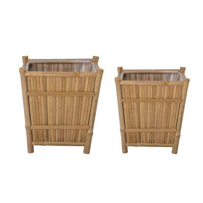Sole Urtepotteskjuler, Natur, Bambus - L51xH52xW51/L45xH48xW45 cm, Set of 2 - BLOOMINGVILLE - DesignGaragen.dk