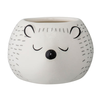 BLOOMINGVILLE MINI Kassander Krukke, Hvid, Stentøj - L13xH6,5xW9,5 cm - DesignGaragen.dk.