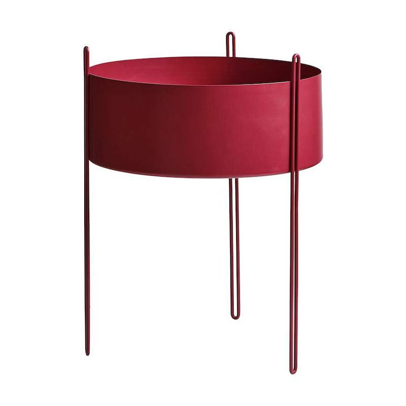 Woud Pidestall Flowerpot - Red H55XØ40cm