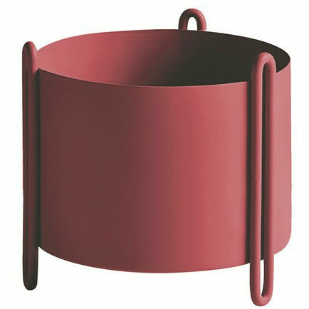 WOUD - Woud - Pidestall Flowerpot Small rød Ø: 15 cm / H: 15 cm - WOUD - DesignGaragen.dk